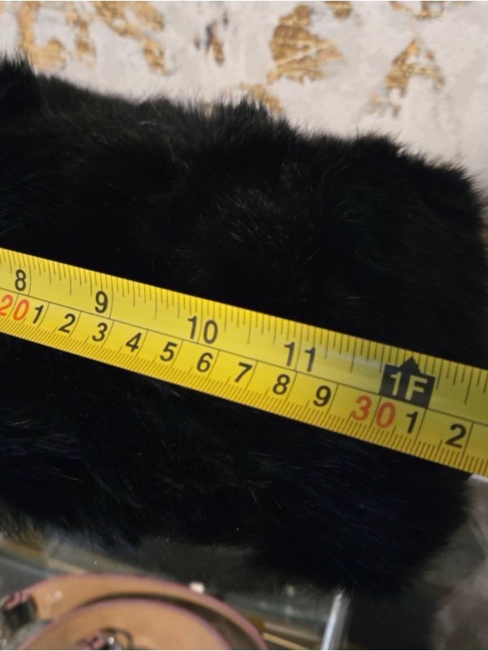 Unbranded Black real Fur & Patent Leather Shoulder Bag with Chain Strap - Picture 7 of 15